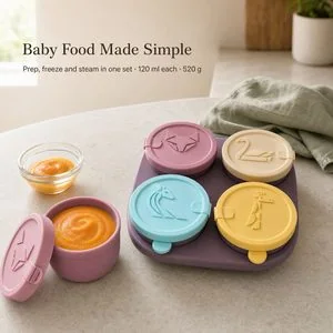 Silikon Babybrei-Aufbewahrungsboxen mit Tablett — Anwendung