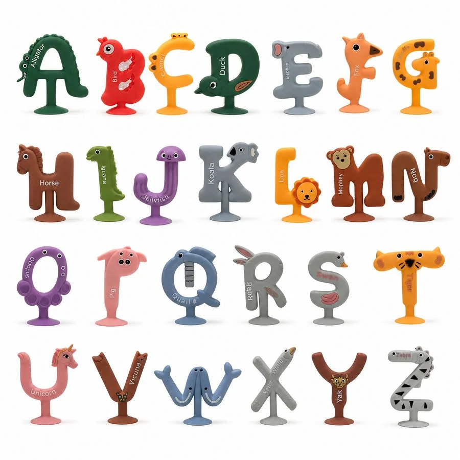 Silikon Beißring-Set Alphabet (A–Z)