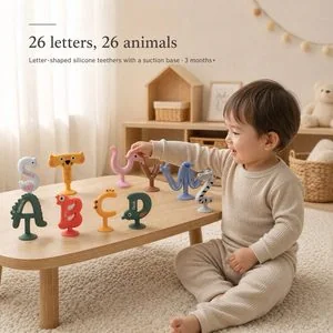 Set d'anneaux de dentition alphabet (A–Z) — En usage