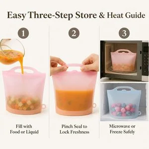 Silicone Food Storage Bag — How to use