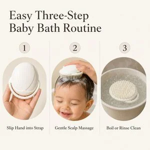 Silikon Baby-Shampoobürste — Anwendungsschritte