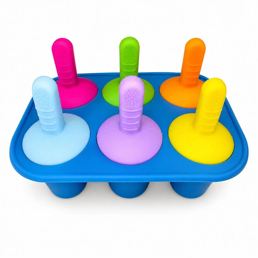 6-Cavity Round Silicone Popsicle Mold